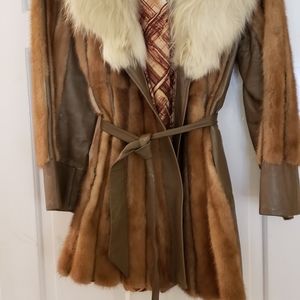 Fur and leather jacket